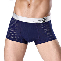 Sexy Mesh Underwear Modal Ice Silk Breathable U Convex Pouch Quickly Dry Boxers for Men