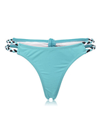 Sexy Multicolor Breathable Knit Ruffle Elastic Swimming Thongs For Women
