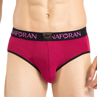 Sexy Patchwork Viscose U Convex Breathable Briefs Underwear for Men