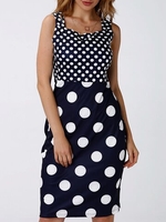 Sexy Polka Dot Backless Hollow Sleeveless Women Dress