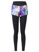 Sexy Printed Fake Two Piece Patchwork Yoga Pants