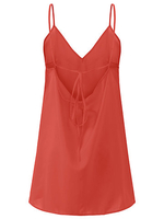 Sexy Pure Color Backless Tie Back Cami V-neck Mini Dress For Women