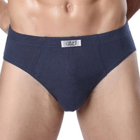 Sexy Pure Cotton Mid Waist Breathable Briefs Underwear for Men
