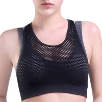 Sexy Seamless Shockproof Breathable Sports Bras Mesh Wireless Running Bra