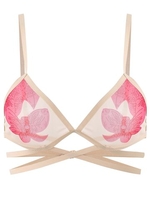 Sexy See-through Floral Cross Wrap Women Crop Top