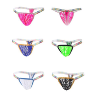 Sexy Transparent Lace T-Back Low Waist Breathable Underwear For Men