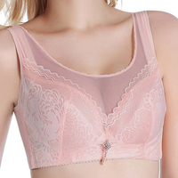 Sexy Wieless Mesh Lightly Lined Adjustable Embroidered Bando Bras