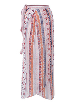 Sexy Women Geometric Printed Puttee Split Beach Skirts