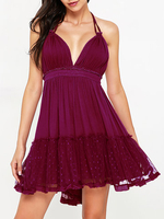 Sexy Women V-Neck Spaghetti Strap Backless Dresses