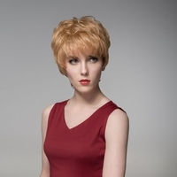 Short Side Full Bang Real Virgin Human Hair Wig Capless Remy Mono Top 12 Colors