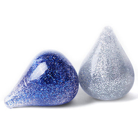 Silicone Makeup Puff Water Drop Washable BB Cream Foundation Silver Dark Blue Flashing Puffs