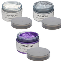 Silver Grey Disposable Hairstyle Wax Dye Coloring Mud Cream Hair Pomade White Purple