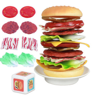 Simulation Kids Pretend Play Kitchen Food Toys Plastic Stacking Hamburger Balance Toys