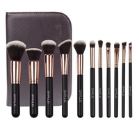 SIXPLUS 11Pcs Makeup Brushes Kit Tools Cosmetic Brush Holder Bag Face Foundation Set