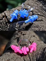 Soft Solid Color Antibacterial Silica Gel Swimming Nose Clip Earplug