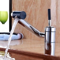 Solid Brass Single Handle 360 Degree Rotating Luxury Bathroom Faucet Modern Sink Faucet