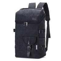 Solid Canvas Travel Backpack Large Capacity Computer Bag For Women Men