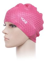 Solid Color Silicone Water-drop Bubble Waterproof Swimming Cap For Adult