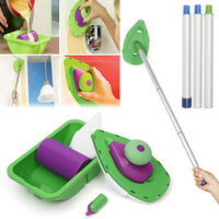 Sponge Brush Sticks Paint Roller and Tray