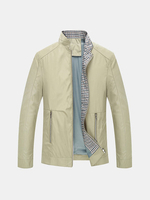 Spring Autumn Casual Business Solid Color Stand Collar Thin Jackets for Men