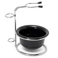 Stainless Steel Razor Shaving Bowl Stand Stander Brush Holder