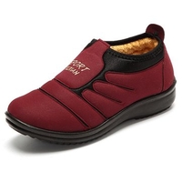 Stripe Letter Fur Lining Color Match Slip On Boots