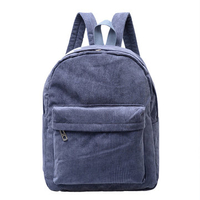 Students Corduroy Backpack Retro Shoulder Bag Womens Outdoor Rucksack