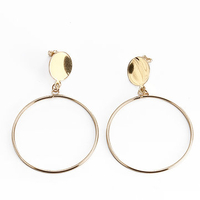 Stylish Big Hollow Circle Metal Tassel Simple Drop Earrings