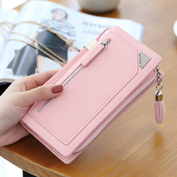 Stylish PU Leather Multi-slots Candy Color Long Wallet Purse