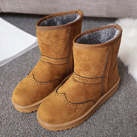 Suede Lace Decoration Slip On Keep Warm Snow Boots For Women
