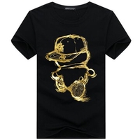 Summer Plus Size New Mens Casual Cartoon Printing Short Sleeve Catton T-shirt