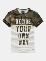 Summer Casual Cotton Tee Top Camouflage Round Neck Short Sleeve T-shirts for Men
