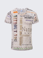 Summer Mens Breathable Personalized Letters Printing V neck Casual T-shirts