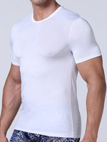 Summer Solid Color Round Collar Ice Silk Quick-drying T-shirt for Men