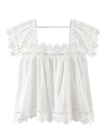 Summer Women Fashion Lace Patchwork Pure Color T-Shirt