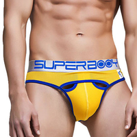 SUPERBODY Sexy Low Waist Underwear Mesh Hollows Breathable Briefs for Men