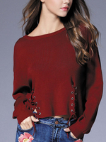 TangJie Brief Solid Color Women Sweaters