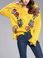 TangJie Flower Embroidery Women Sweaters