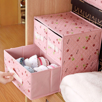 Three Layer Storage Box Five Drawer Non-woven Underwear Cosmetic Makeup Sundries Organizer