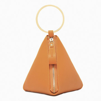 Triangel Creative PU Leather Zipper Coin Bags Card Holder Clutch Bag