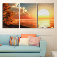 Unframed Day Sunset Scene Canvas Painting Decorative Wall Picture Home Decor