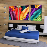 Unframed Huge Modern Abstract Feather Canvas Painting Decorative Wall Picture