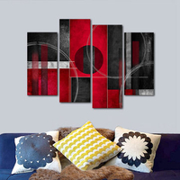 Unframed Red Black Modern Abstract Art Oil Painting Canvas Wall Decor