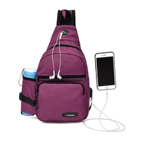 USB-Anschluss Nylon Light Chest Bag Large Capacity Shoulder Bag Crossbody Bags For Women