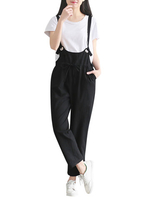 Vintage Black Strap Pocket Jumpsuits For Women