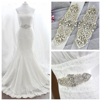 Vintage Bridal Crystal Sash-Rhinestone Yarn Ribbon Wedding Dress Belt