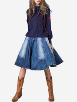 Vintage Embroidered Loose Long Sleeve Hooded Women Sweatshirts