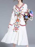 Vintage Embroidery Maxi Dresses