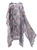 Vintage Floral Printed Chiffon Kimonos Cardigans For Women