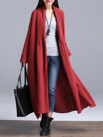 Vintage Long Cardigan,  Solid Ruffles Long Cardigan